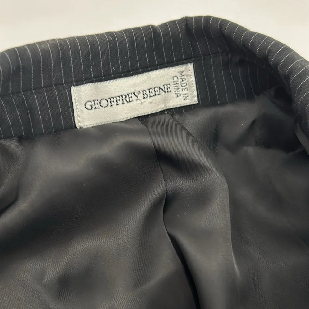 GEOFFREY BEENE Blazer 40 Mens Black Pinstripe Sport Coat‎ Suit Jacket 40R